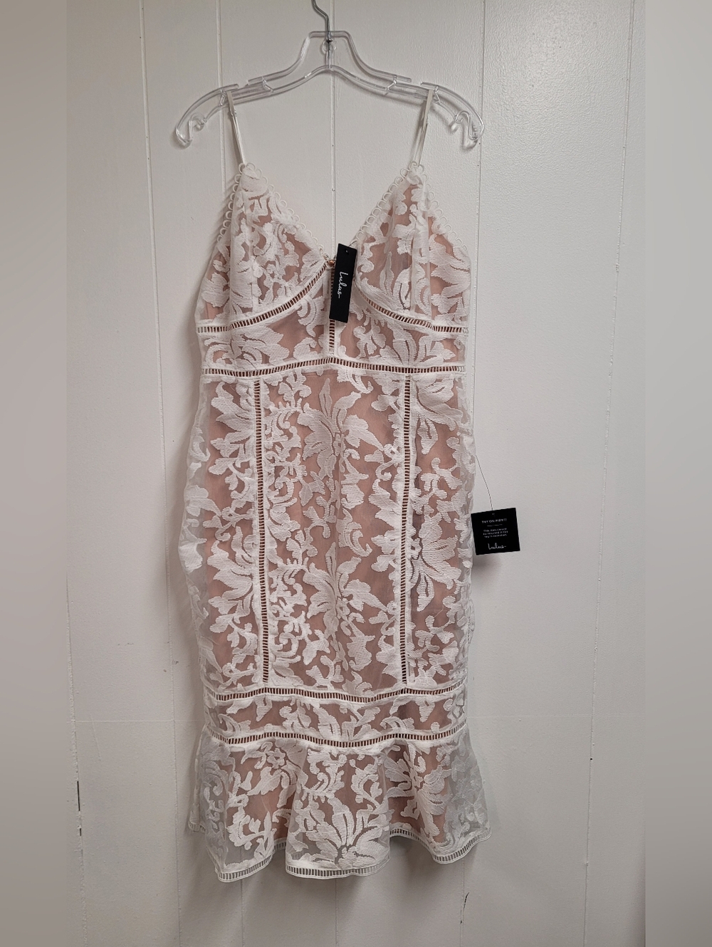 Lulu's White Floral Lace Midi Dress